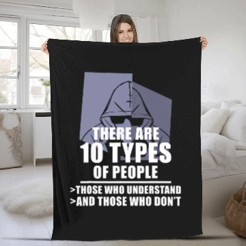 Discover Funny Binary Code Saying Computer Science Programmer Fleece Blankets