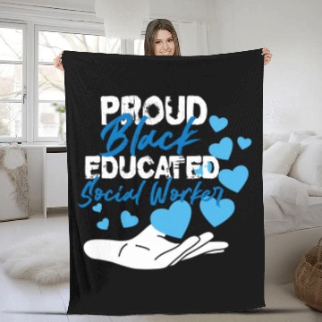 Discover Proud Black Educated Social Worker Fleece Blankets