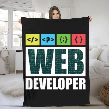 Discover Web Developer Coding Ninja Programmer HTML CSS JavaScript Fleece Blankets