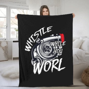 Discover Trucker Mechanic Lover Whistle While You Work Fleece Blankets