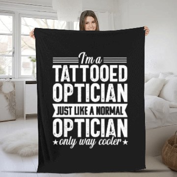 Discover Optometrist Funny Tattoo optometry Optician Eye Doctor Fleece Blankets