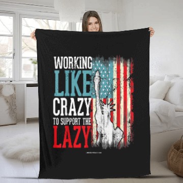 Discover Working Like crazys Hard Worker Employed Lazy Sloth Support Fleece Blankets