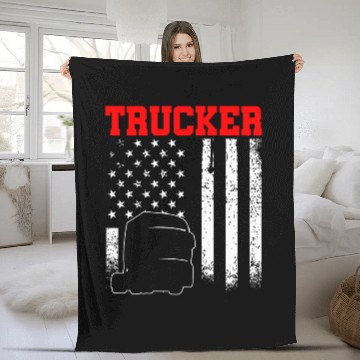Discover Trucker Funny Truck Driver 30 Fleece Blankets