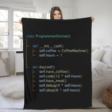 Discover Python Programmer Day In The Life Coding Computer Science Fleece Blankets