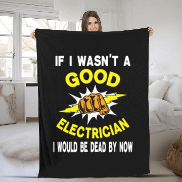 Discover Funny Electrical Quotes Lineman Worker Electronics Tools Fleece Blankets