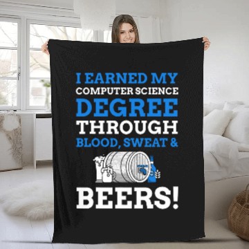 Discover Funny Computing Degree Gifts Qualified Computer Scientist Fleece Blankets