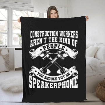 Discover Funny Construction Worker Baseball Tees Fleece Blankets