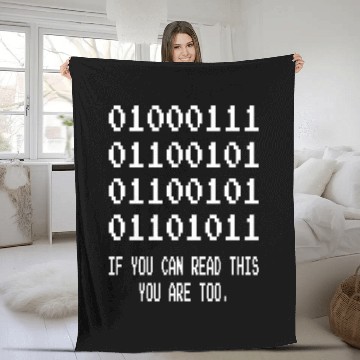 Discover Funny Coder Computer Binary Code Programmer Geek Baseball Tees Fleece Blankets