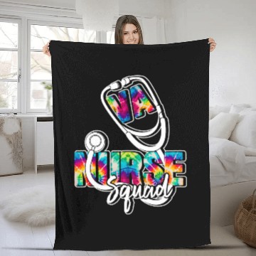 Discover Va nurses Squad Appreciation Day Tie Dye Nursing Student Baseball Tees Fleece Blankets