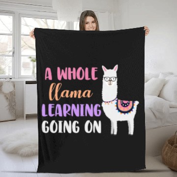 Discover Llama School Teacher Student Whole Llama Learning Fleece Blankets
