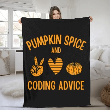 Discover Pumpkin Spice and Coder Advice Programmer Fall Halloween Baseball Tees Fleece Blankets