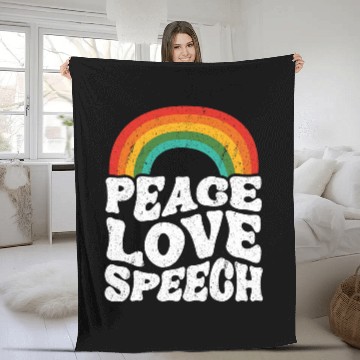 Discover Peace Love Speech Therapy SLP Speech Language Pathologist Fleece Blankets