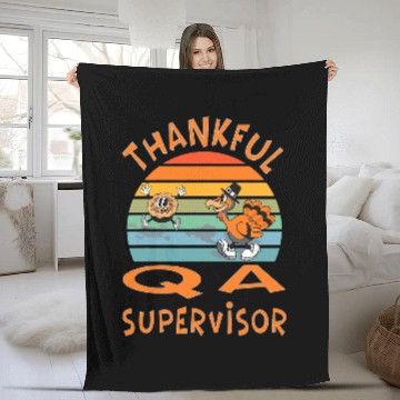 Discover QA Supervisor Job Funny Thanksgiving Baseball Tees Fleece Blankets