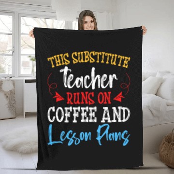 Discover Substitute Teacher 5 Baseball Tees Fleece Blankets