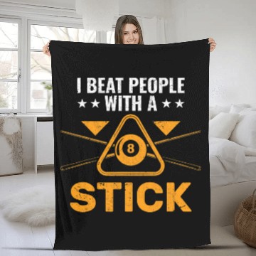 Discover Funny Billard 8 Ball Humor Pool Player Fleece Blankets