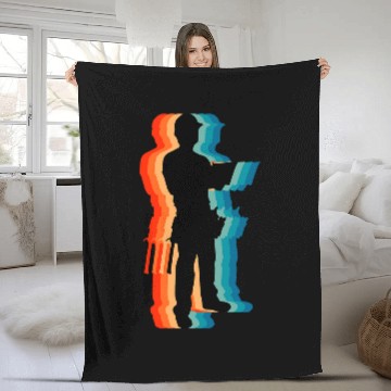 Discover Proud Construction Worker Papa Retro Vintage Baseball Tees Fleece Blankets