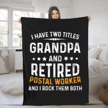 Discover mens retired postal worker grandpa mailman retirement two title Baseball Tees Fleece Blankets