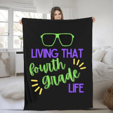 Discover Living That Fourth Grade Life Cute 4th grade Teacher Student Baseball Tees Fleece Blankets