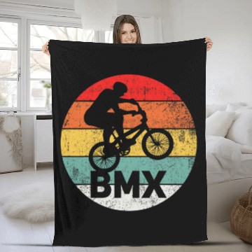 Discover BMX Biker Rider Biking Fleece Blankets