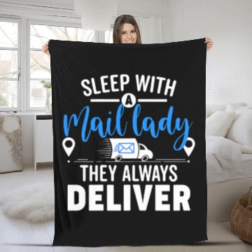 Discover Womens Post Office Funny Postal Worker Mailman Mail Lady Fleece Blankets