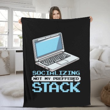 Discover Funny Coder Programming Developer Social Programmer Fleece Blankets