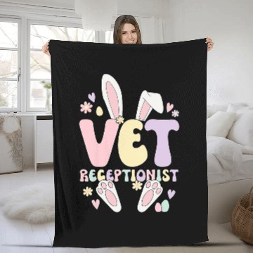 Discover Vet Receptionist Easter Bunny Veterinary Receptionist Zip Fleece Blankets