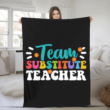 Discover Substitute Teacher 4 Baseball Tees Fleece Blankets