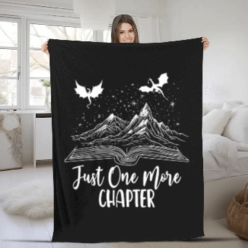 Discover Just One More Chapter Romantasy Dragon Fantasy Romance Book Fleece Blankets