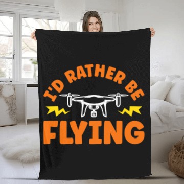 Discover Id Rather Be Flying Drone Pilot Baseball Tees Fleece Blankets