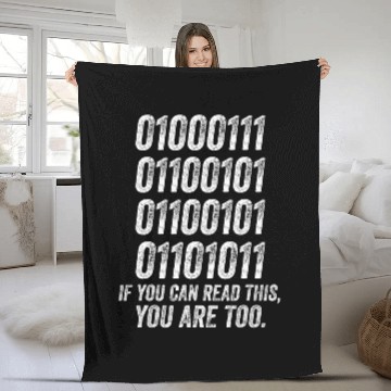 Discover Funny Computer Binary Code Programmer Developer Geek Nerd Fleece Blankets