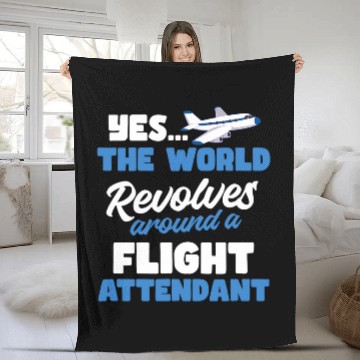 Discover World Revolves Around A Design Flight Attendant Baseball Tees Fleece Blankets