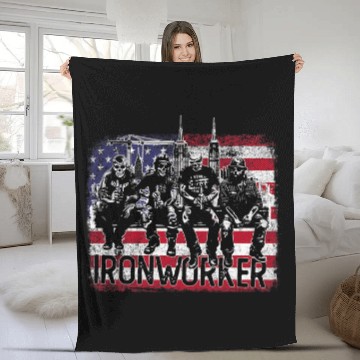 Discover skull Ironworkers Skyscraper iron american worker welder USA Baseball Tees Fleece Blankets