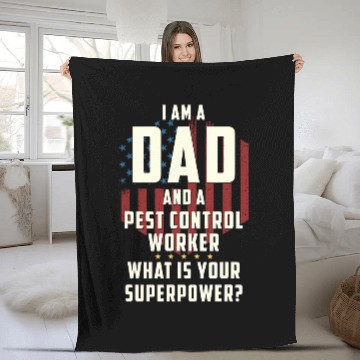 Discover Funny Dad Pest Control Worker Superpower Fathers Day Baseball Tees Fleece Blankets