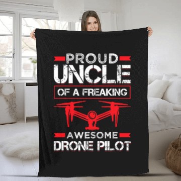 Discover Quadcopter Drone Pilot Uncle Fleece Blankets