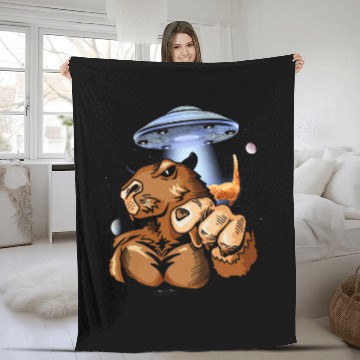 Discover capybaras Astronaut in Outer Space Galaxy capybaras Lovers Fleece Blankets