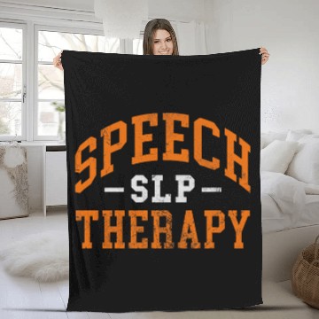 Discover SLP Speech Therapy Speech Language Pathologist Therapist Fleece Blankets