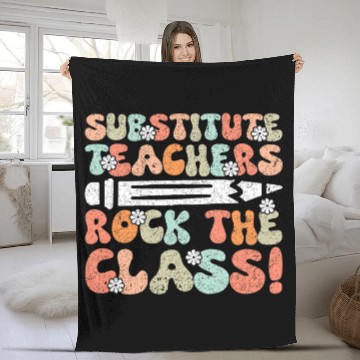 Discover Substitute Teacher 41 Baseball Tees Fleece Blankets