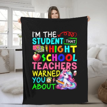 Discover Im Student That High School Teacher Warned Cute Unicorn Baseball Tees Fleece Blankets