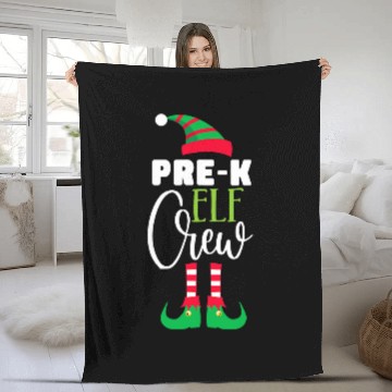 Discover PreK Elf Crew Christmas Matching PJs Teacher Student Baseball Tees Fleece Blankets