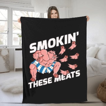 Discover Smokin These Meats Pork Karate Delicious Ham Fleece Blankets