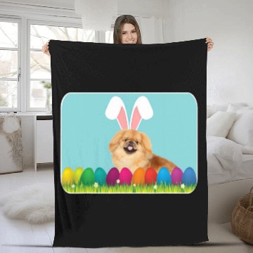 Discover Pekingese w Bunny Ears Baseball Tees Fleece Blankets