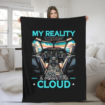 Discover Flight Simulator Aviation Console Pilot Flight Simulation 2 Fleece Blankets