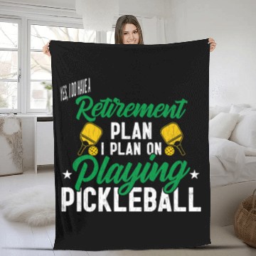 Discover I Plan On Playing Pickleball Funny Player Paddle Graphic Fleece Blankets