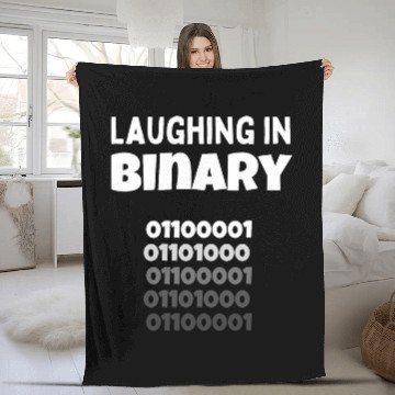 Discover Funny computer nerd and programmer gift Laughing in Binary Baseball Tees Fleece Blankets