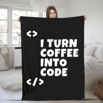 Discover I turn coffee into code Programmer Developer Fleece Blankets