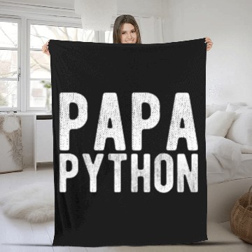 Discover Papa Python Programmer Baseball Tees Fleece Blankets