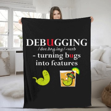 Discover Funny Debugging Definition Programmer Software Developer BL Baseball Tees Fleece Blankets