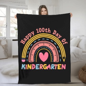 Discover Rainbow 100 Days Of Kindergarten Teacher Student 100th Day Baseball Tees Fleece Blankets