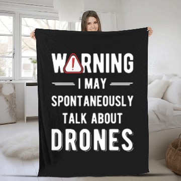 Discover Funny Drone Pilot Quote Quadcopter Drone Fleece Blankets