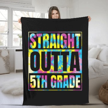 Discover Straight Outta 5th Grade Class Fifth Grade Graduation Fleece Blankets